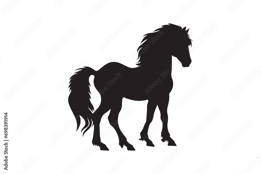 Vector pony horse silhouette Vector pony horse silhouette
