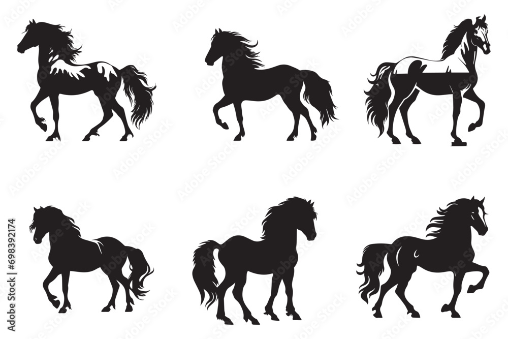 Fototapeta premium Vector pony horse silhouette