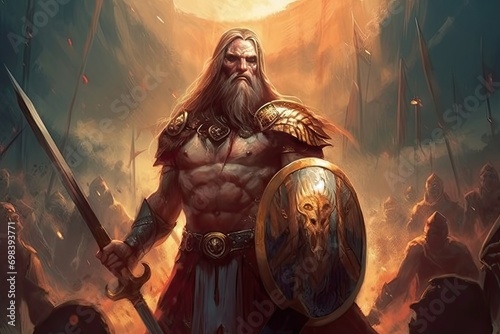 The legend god Tyr story how brave noble god sacrificed hand people was eventually killed AI generation