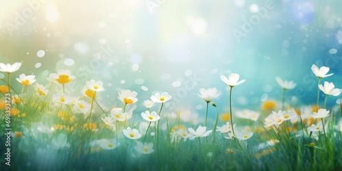 meadow of flowers. Beautiful floral spring abstract background. nature summer background meadow of flowers. Bright spring Easter background