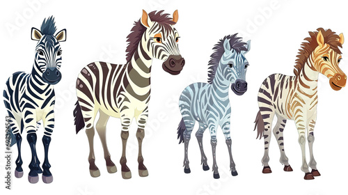 Set Of Zebra Cartoon