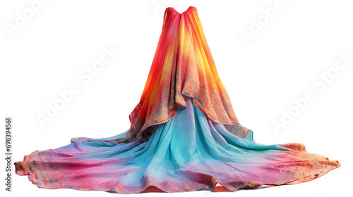 Digital art of a Salwar Kameez textured,Isolated on transparent PNG background, Generative ai