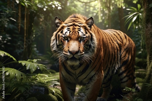 Great tiger in the nature habitat. beautiful animal and his portrait