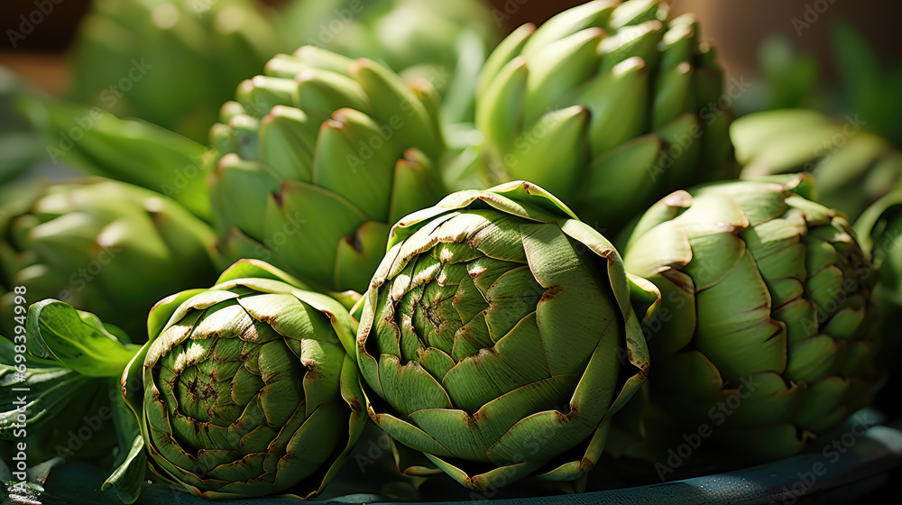 Fototapeta premium Artichoke flower, healthy vegan concept