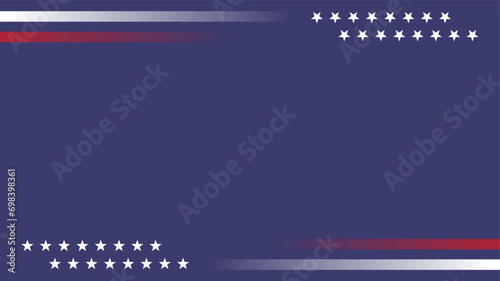 blue american flag vector template background with copy space for text