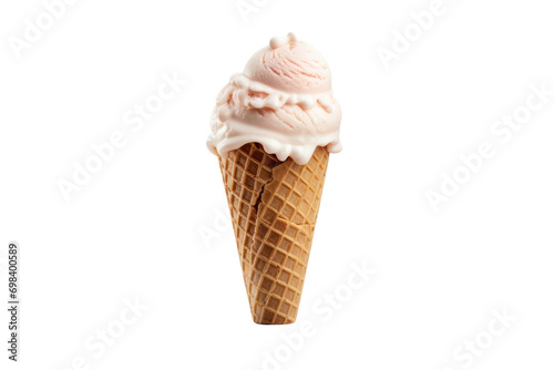 Delicious Ice Cream Cone Design Isolated on Transparent Background