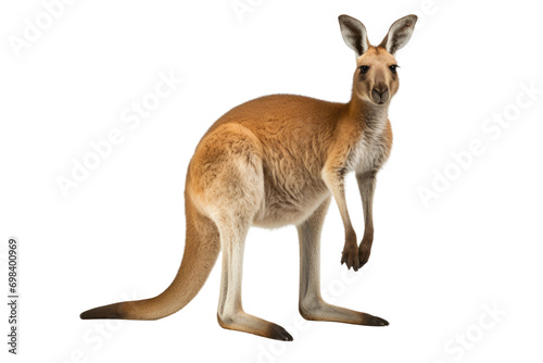 Wild Kangaroo Display Isolated on Transparent Background