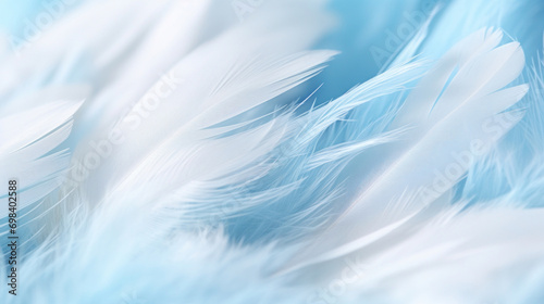 Delicate blue feathers creating a soft and airy background  embodying tranquility and lightness.
