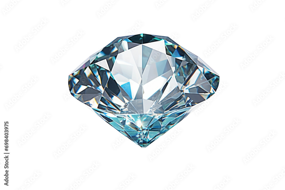 Shimmering Diamond Isolated on Transparent Background