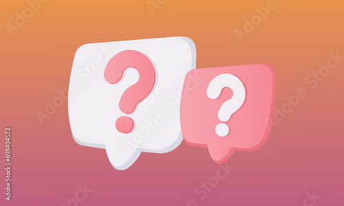 3D question mark icon sign or ask FAQ and QA answer solution information. Have a question, question answer sign or problem.3d handmade.