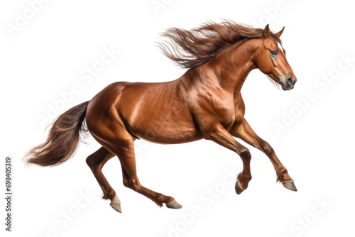 Dynamic Brown Horse in Motion Graphic Isolated on Transparent Background