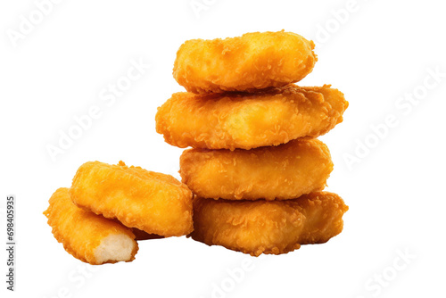 Crispy Chicken Nuggets Presentation Isolated on Transparent Background