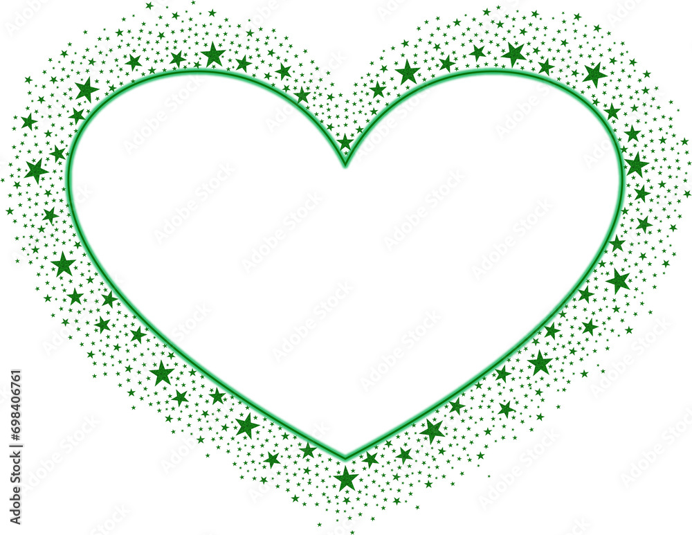 Glow Green Love with Green Sparkling glitter Stars Vector clipart icon #7