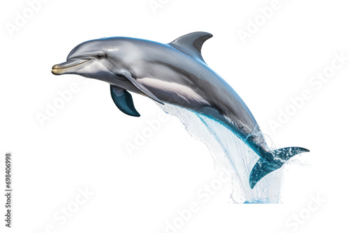 Oceanic Acrobat: Dolphin Jump Isolated on Transparent Background © Yasir
