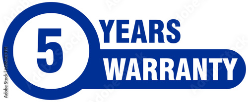 5 years warranty blue label, 5 years warranty blue badge