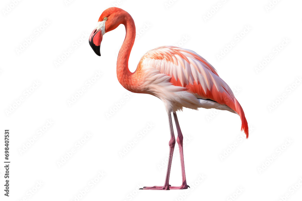 Fototapeta premium Graceful Pink Flamingo Design Isolated on Transparent Background