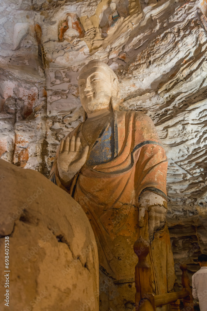 Inside the Yungang Grottoes. World cultural heritage, Datong, China