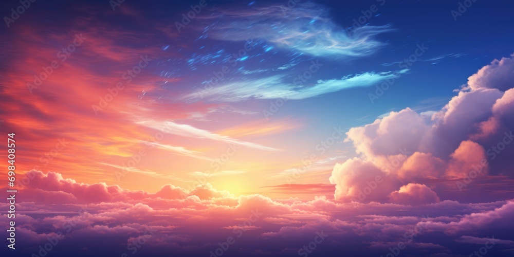 Background of colorful sky Dramatic sunset with twilight color sky and clouds Background of colorful sky Dramatic sunset with twilight color sky and clouds