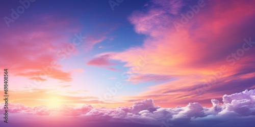 Background of colorful sky Dramatic sunset with twilight color sky and clouds