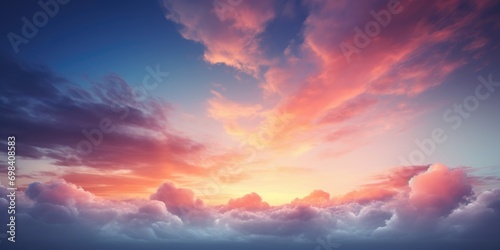 Background of colorful sky Dramatic sunset with twilight color sky and clouds © megavectors