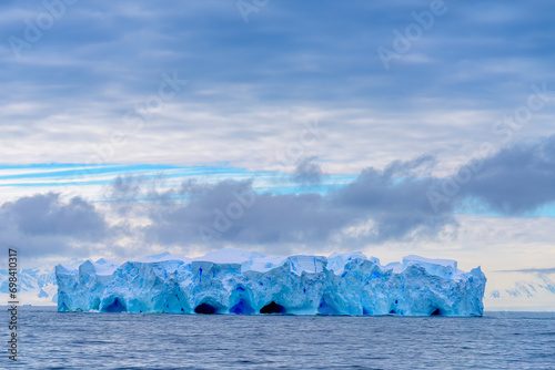 Massive flat iceberg, Antarctic Circle, Antarctica