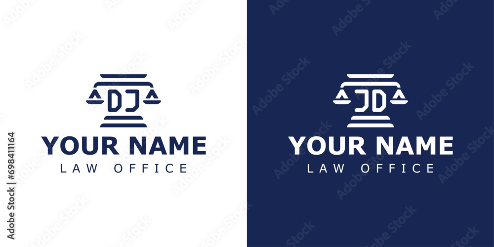 Fototapeta premium Letter DJ and JD Legal Logo, suitable for lawyer, legal, or justice with DJ or JD initials