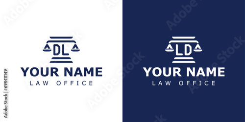 Letter DL and LD Legal Logo, suitable for lawyer, legal, or justice with DL or LD initials