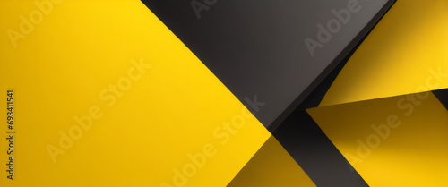 Plantilla abstracta triángulos geométricos amarillos contrastan fondo negro. Puede utilizarlo para diseño corporativo, folleto de portada, libro, banner web, publicidad, afiches, folletos, volantes. photo