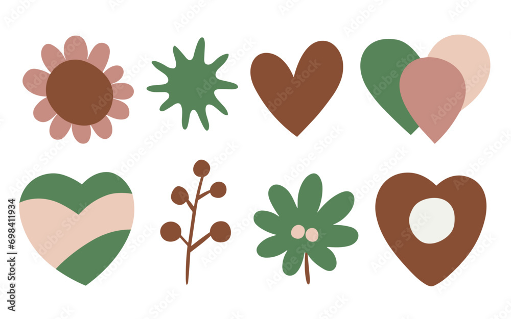 Abstract floral hearts vector clipart. Valentine's day vector clipart. Abstract floral hearts vector clipart. Valentine's day vector clipart.