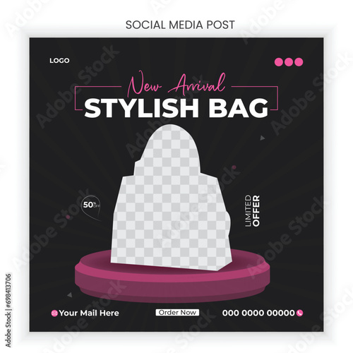 Brand new exclusive bag collection,ladies bag social media post design