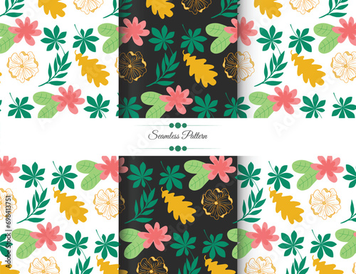 Seamless pattern collection, Decorative wallpaper, fabric print ,Vector seamless backgrounds.