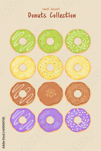 달콤한 디저트 도넛 모음
collection of sweet dessert donuts