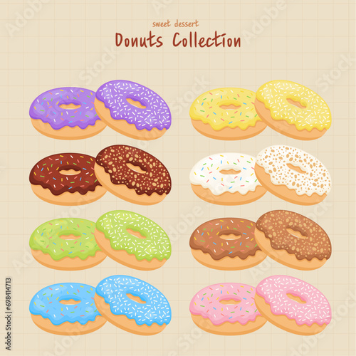 달콤한 디저트 도넛 모음
collection of sweet dessert donuts
