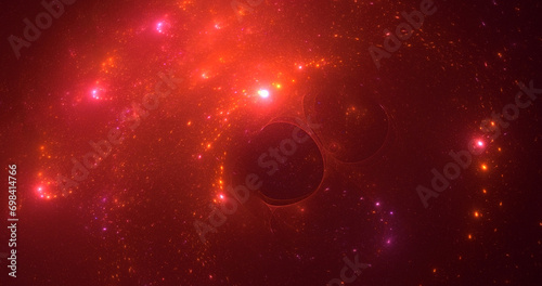 3D manual rendering abstract space and nebula background 