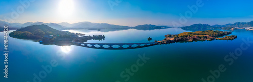 Huanshui Bridge at Siming Lake in Yuyao City, Zhejiang Province, China photo