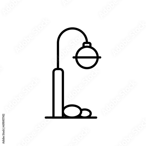 Street light outline icons  lamps minimalist vector illustration  simple transparent graphic element .Isolated on white background