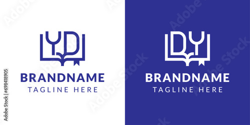 Letter DY and YD Book Logo, suitable for business related to book with DY or YD initials