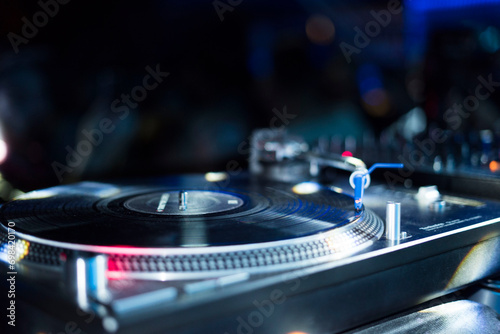 turntable playing vinyl record photo