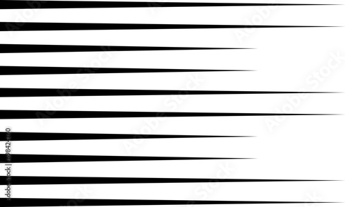 Comic speed motion lines. Horizontal fast motion lines for comic books. Vector illustration. photo