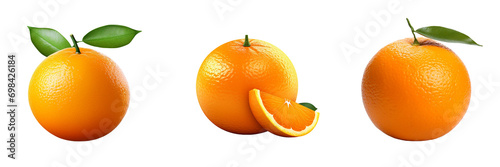 Set of Orange isolated on a transparent background
