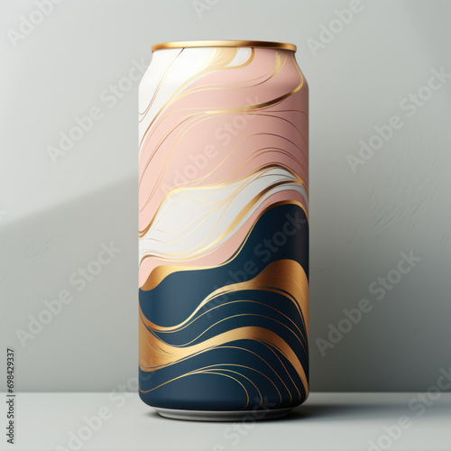 Aluminum tin can, empty blank label, package design template, energy drink, beer, soda mockup