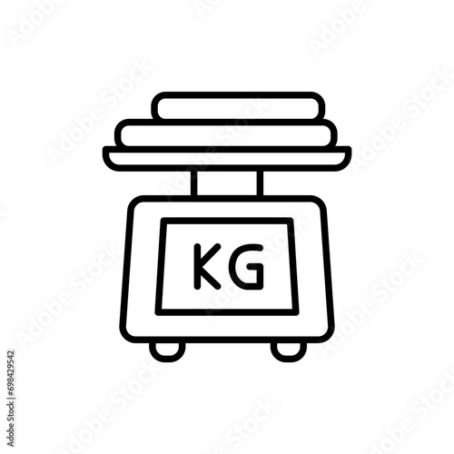 Clothes scales outline icons, laundry minimalist vector illustration ,simple transparent graphic element .Isolated on white background