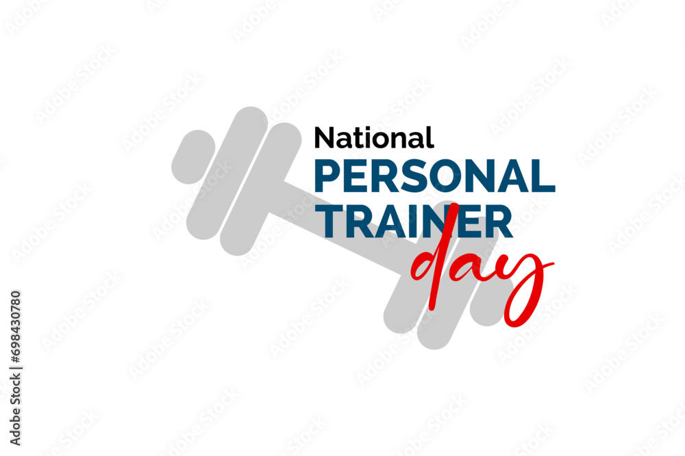 National Personal Trainer Day Holiday concept. Template for background, banner, card, poster, t-shirt with text inscription