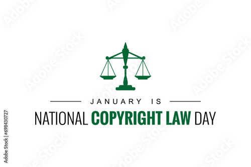 Copyright Law Day Holiday concept. Template for background, banner, card, poster, t-shirt with text inscription