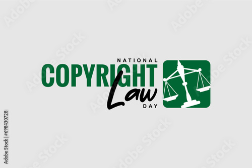Copyright Law Day Holiday concept. Template for background, banner, card, poster, t-shirt with text inscription