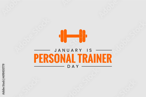 National Personal Trainer Day Holiday concept. Template for background, banner, card, poster, t-shirt with text inscription