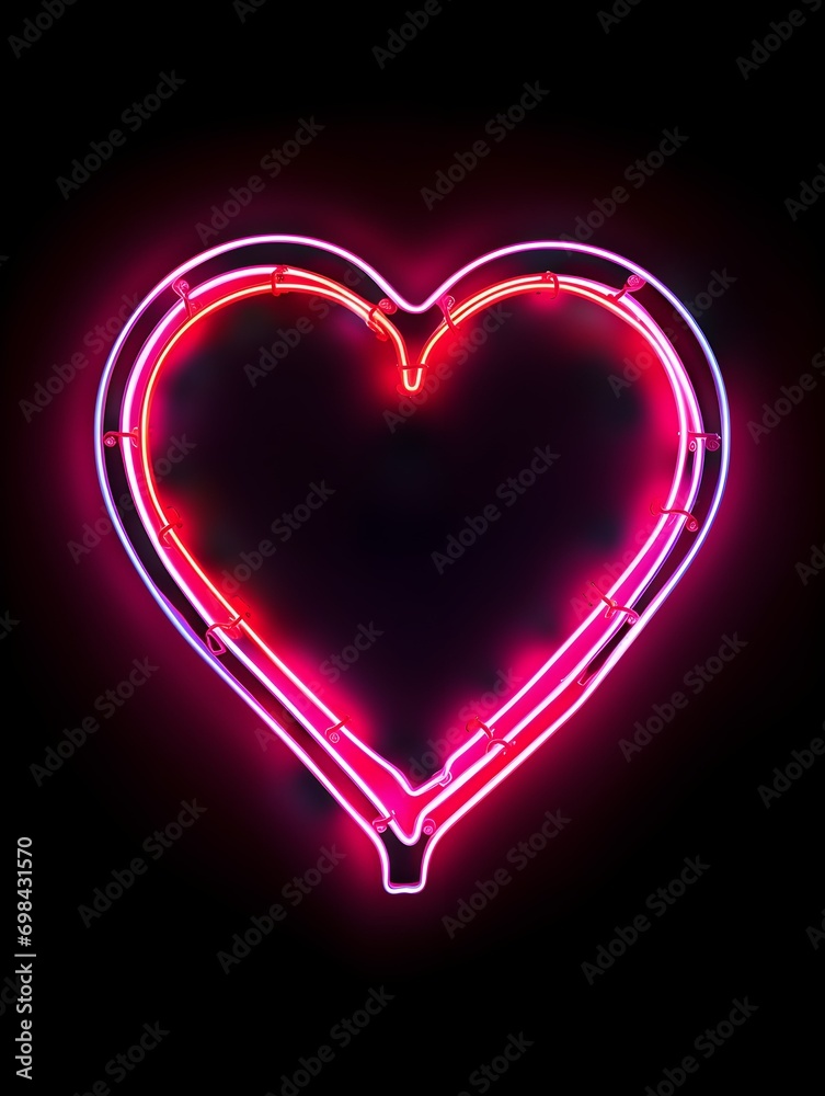 heart neon sign on black background heart neon sign on black background