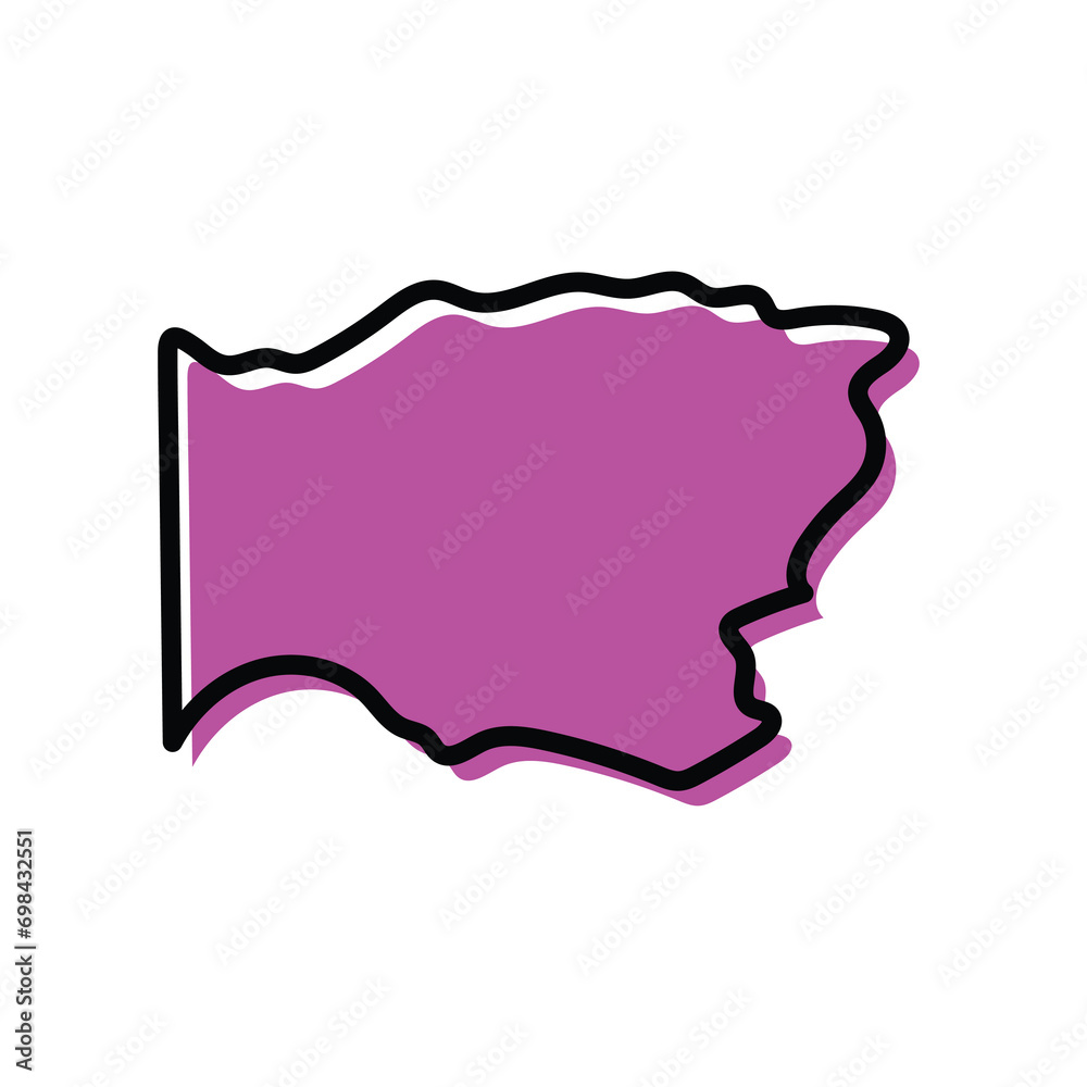 Wadi Fira region of Chad vector map illustration. Wadi Fira region of Chad vector map illustration.