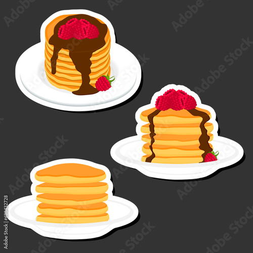 Illustration on theme fresh sweet tasty pancake of consisting various ingredients