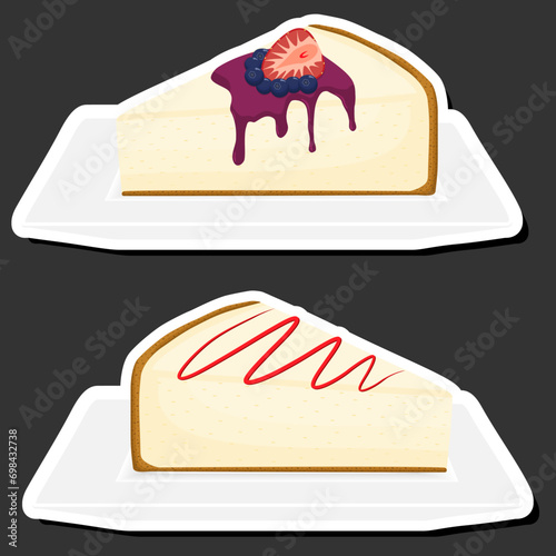 Illustration on theme fresh sweet tasty cheesecake of consisting various ingredients